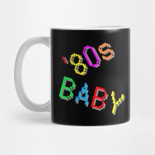 '80s Baby. Colorful Retro Design.  (Black Background) Mug